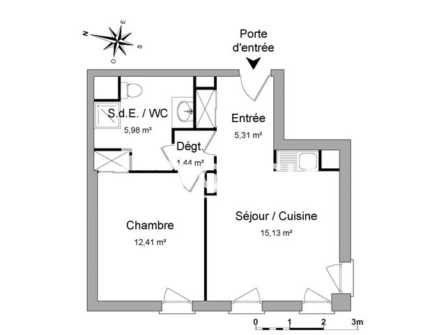 Appartement à louer, 40m², Lyon 8ème