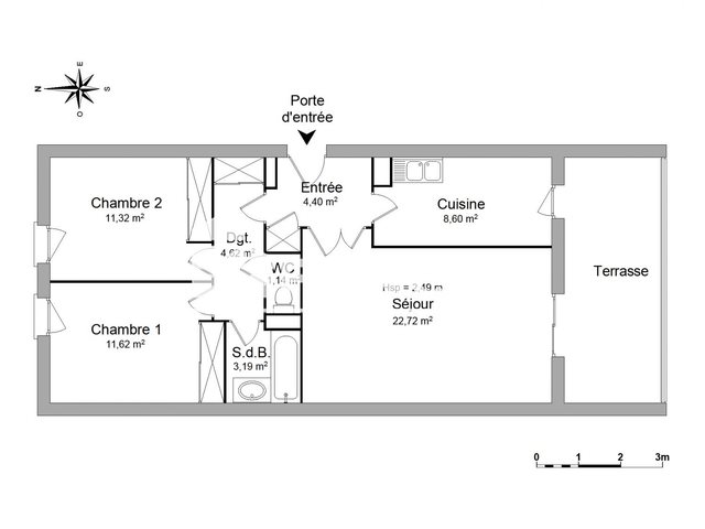 Appartement à louer, 67m², Marseille 12ème