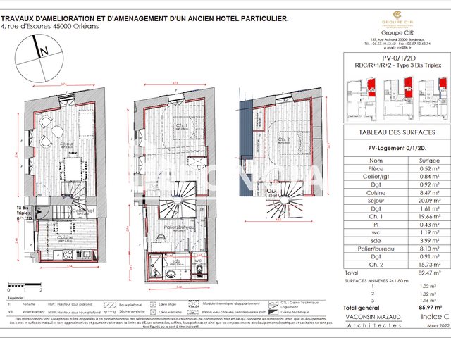 Appartement à louer, 82m², Orléans