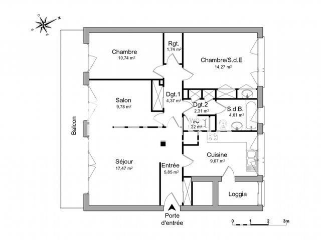 Appartement à louer, 81m², Meylan