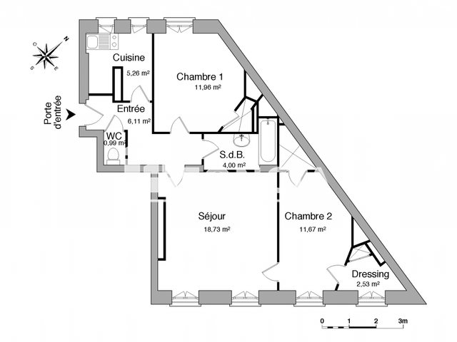 Appartement à louer, 61m², Paris 14ème