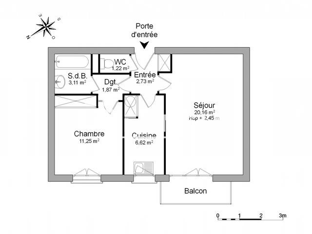 Appartement à louer, 46m², Verneuil-sur-Seine