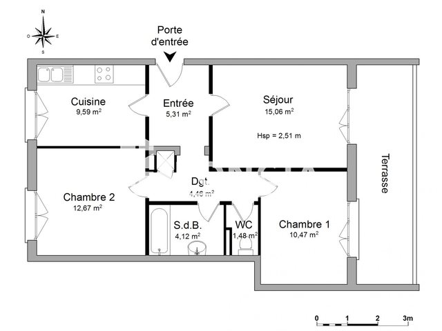 Appartement à louer, 63m², Strasbourg