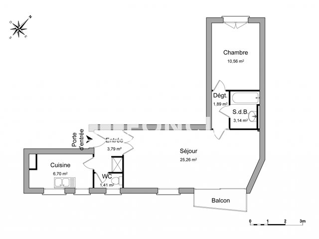 Appartement à louer, 53m², Paris 13ème