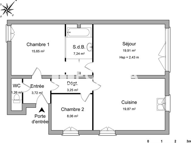 Appartement à louer, 78m², Bonsecours