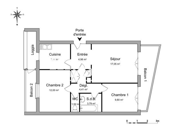 Appartement à louer, 60m², Toulon