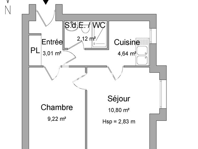 Appartement à louer, 29m², Tours