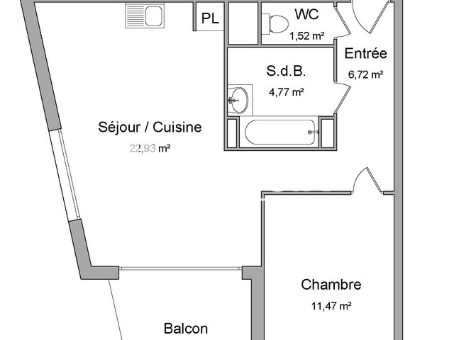 Appartement à louer, 47m², Lyon 8ème