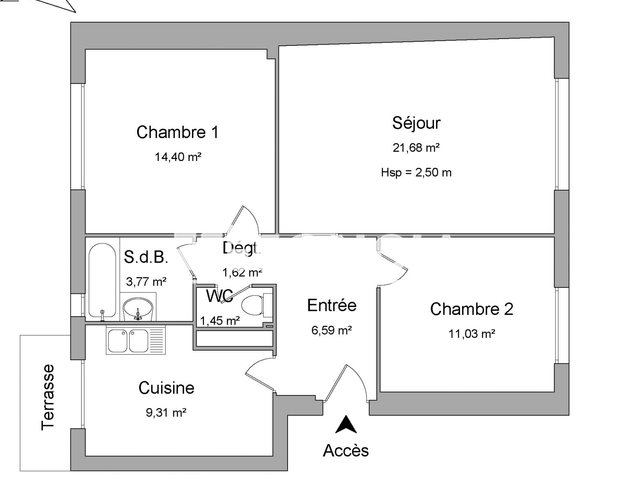 Appartement à louer, 69m², Strasbourg