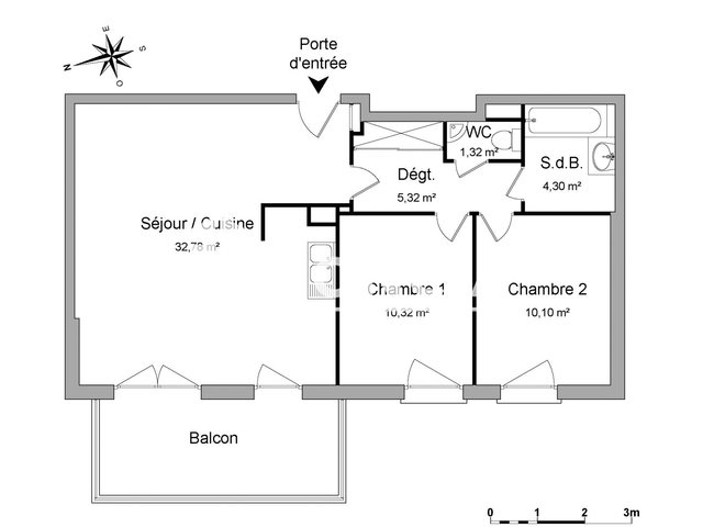 Appartement à louer, 64m², Oberhoffen-sur-Moder