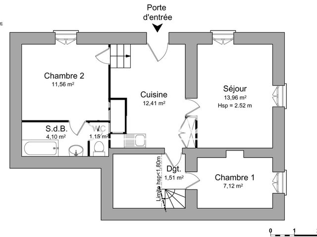 Maison à louer, 51m², Saint-Sixte