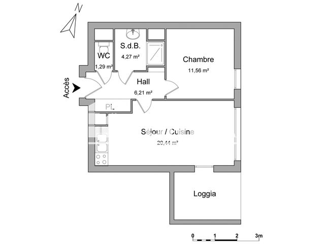 Appartement à louer, 43m², Capinghem