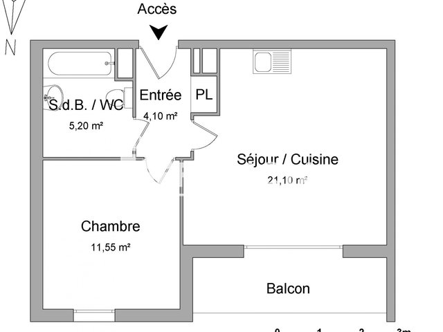 Appartement à louer, 41m², Vert-Saint-Denis