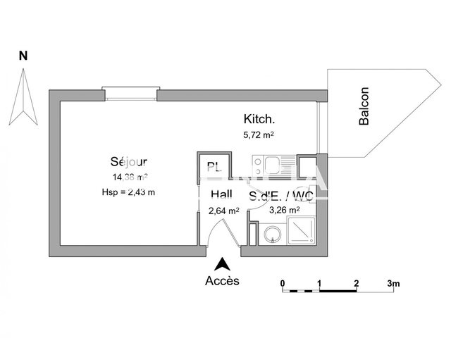 Appartement à louer, 26m², Saint-André-de-la-Roche