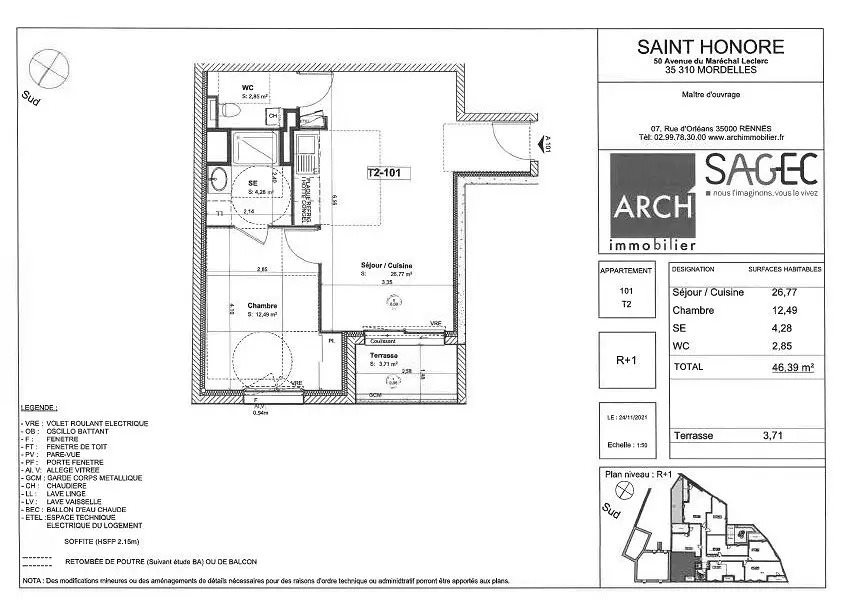 Appartement à louer, 46m², Mordelles