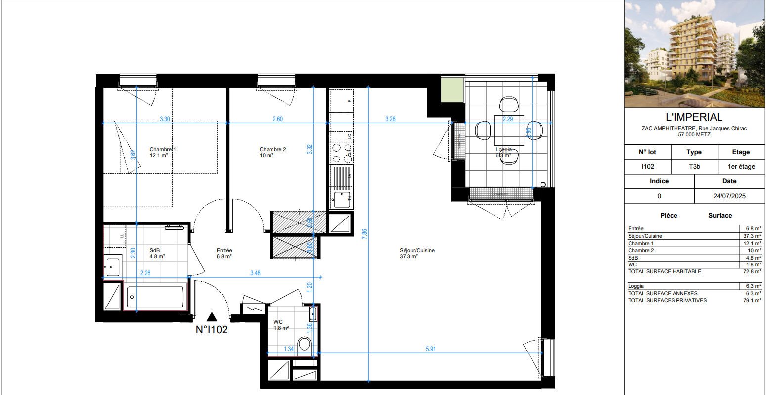Appartement à vendre, 72m², Metz