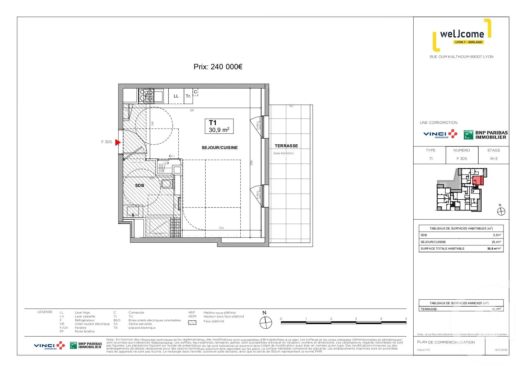 Appartement à louer, 30m², Lyon 7ème