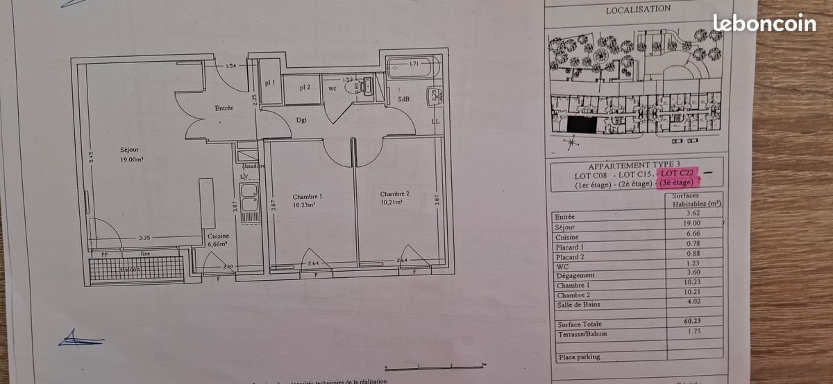 Appartement à louer, 61m², Villeparisis