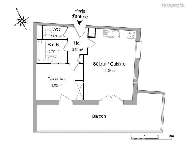 Appartement à louer, 37m², Clermont-Ferrand