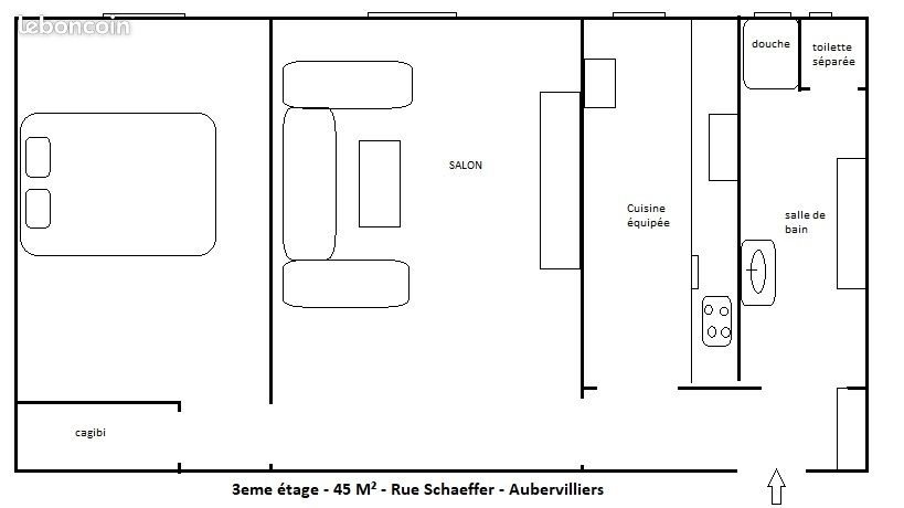 Appartement à louer, 46m², Aubervilliers