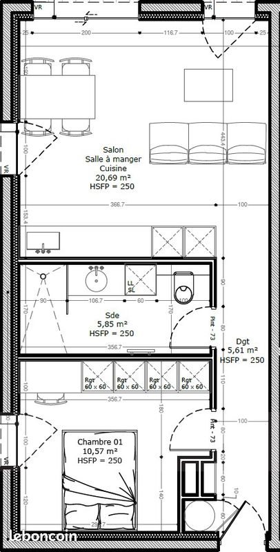 Appartement à louer, 42m², Afa
