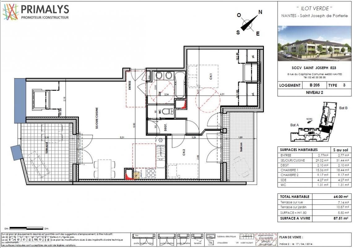 Appartement à louer, 64m², Nantes