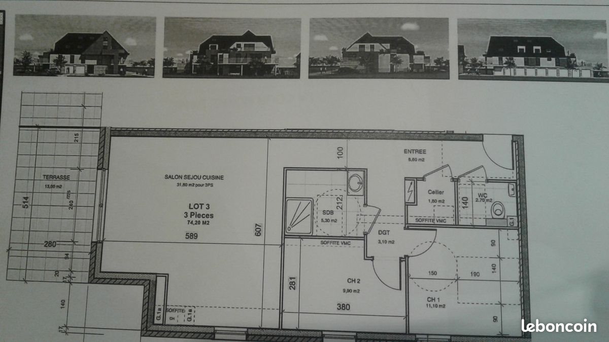 Appartement à louer, 74m², La Wantzenau
