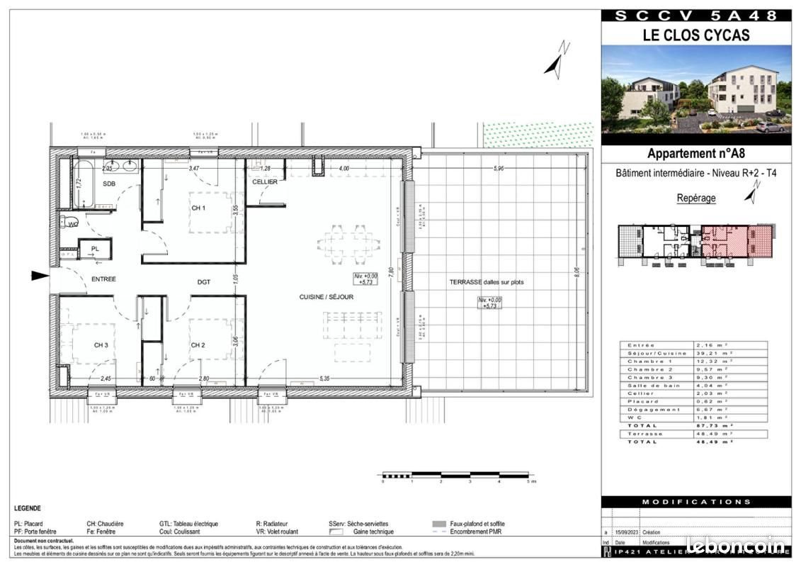 Appartement à vendre, 87m², Aubière