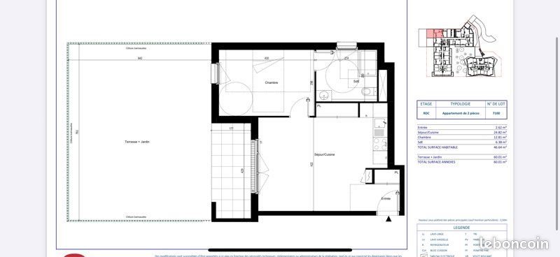 Appartement à louer, 46m², Saint-Jean-de-la-Ruelle