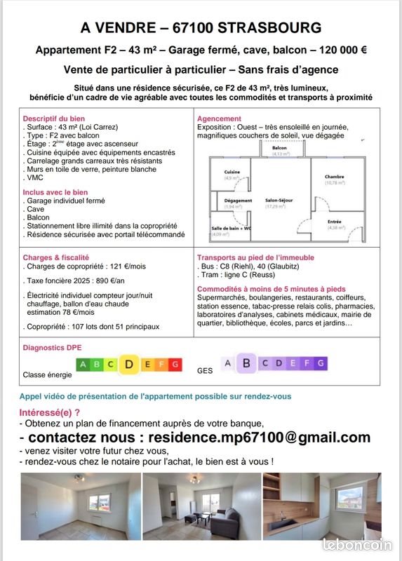 Appartement à vendre, 43m², Strasbourg