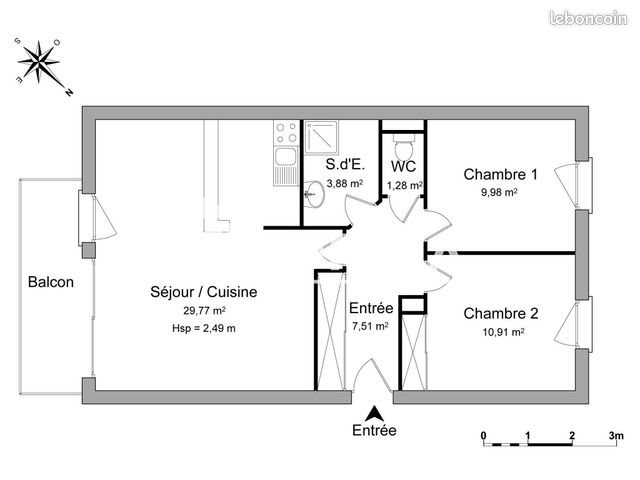 Appartement à louer, 63m², Landerneau