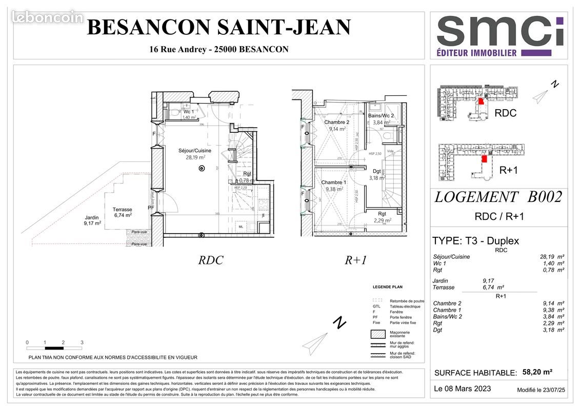 Appartement à vendre, 58m², Besançon