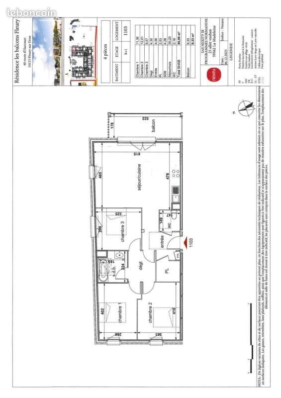 Appartement à louer, 81m², Fleury-sur-Orne