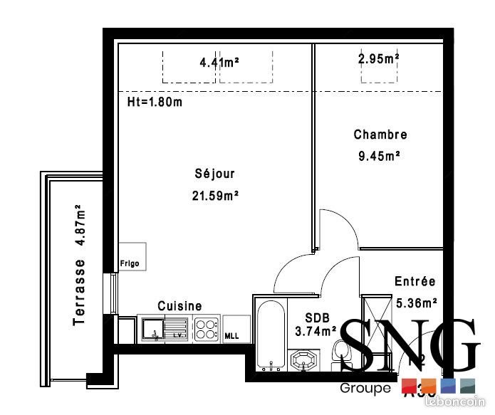 Appartement à louer, 41m², Rouxmesnil-Bouteilles