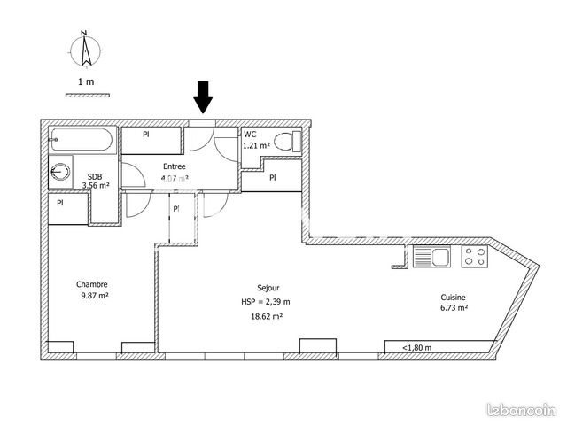 Appartement à louer, 44m², Lille