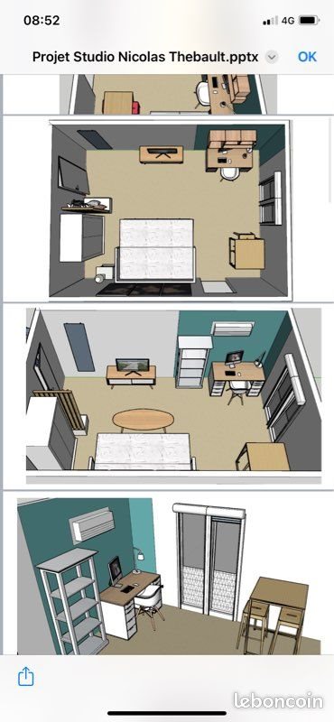 Appartement à louer, 25m², Tours