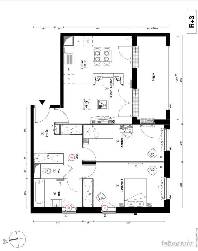 Appartement à louer, 68m², Lille