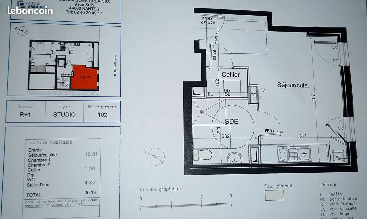 Appartement à vendre, 25m², Nantes
