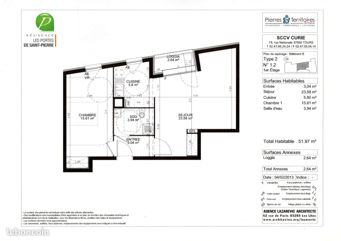 Appartement à louer, 53m², Saint-Pierre-des-Corps