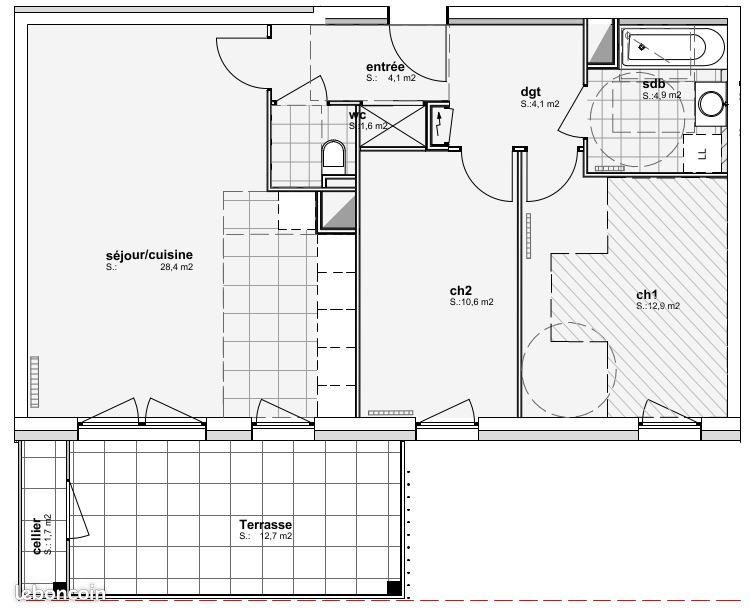 Appartement à louer, 67m², Vendenheim