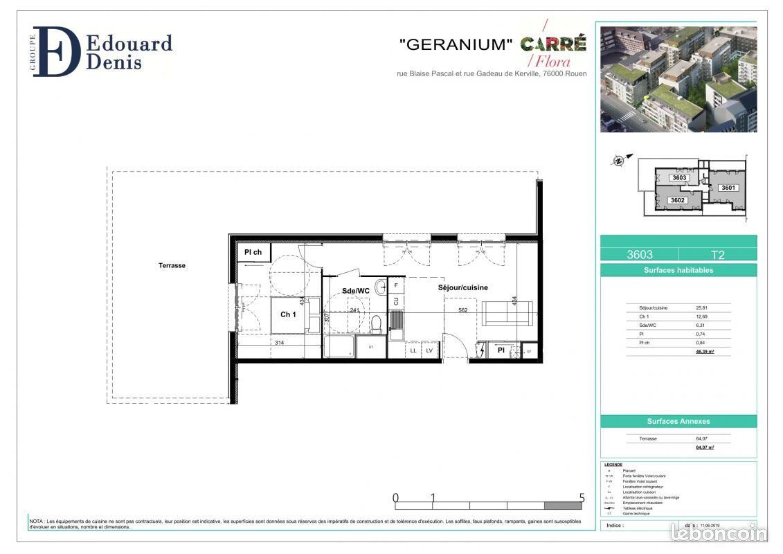 Appartement à louer, 46m², Rouen