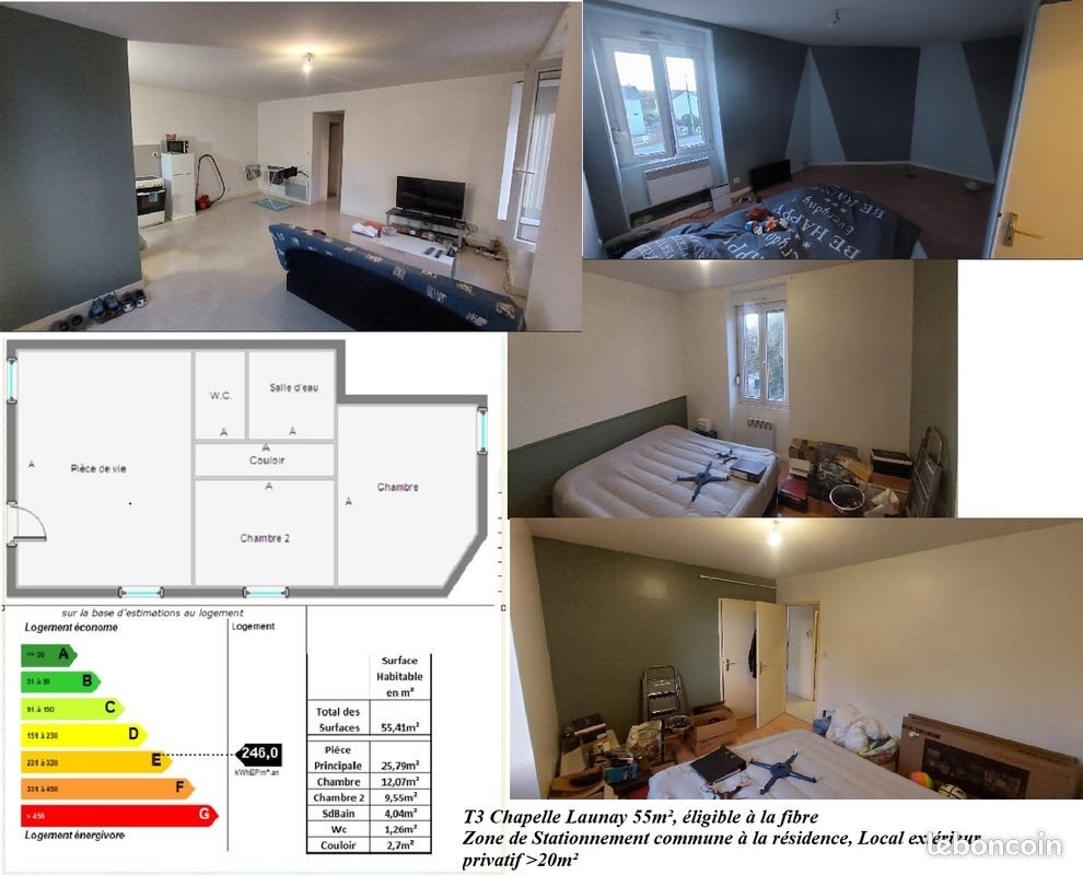 Appartement à louer, 55m², La Chapelle-Launay