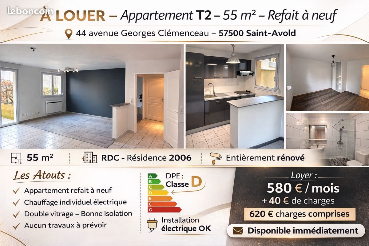 Appartement à louer, 55m², Saint-Avold