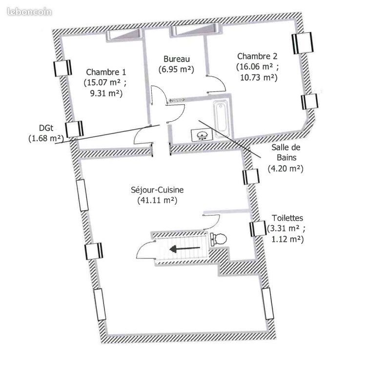 Appartement à louer, 75m², Montreuil