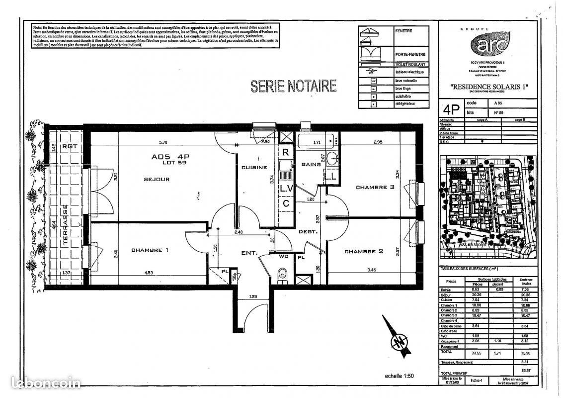 Appartement à louer, 75m², Angers