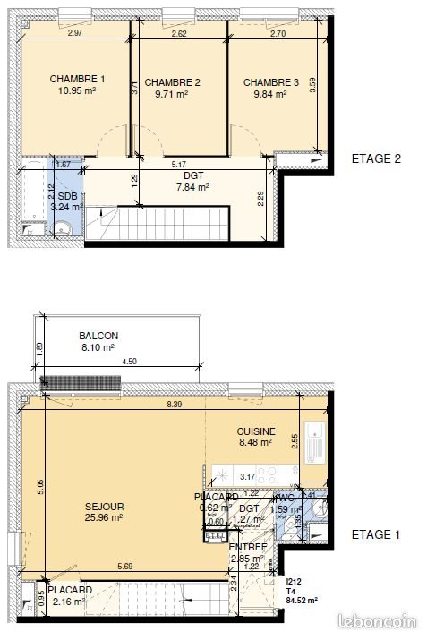 Appartement à louer, 84m², Fleury-sur-Orne