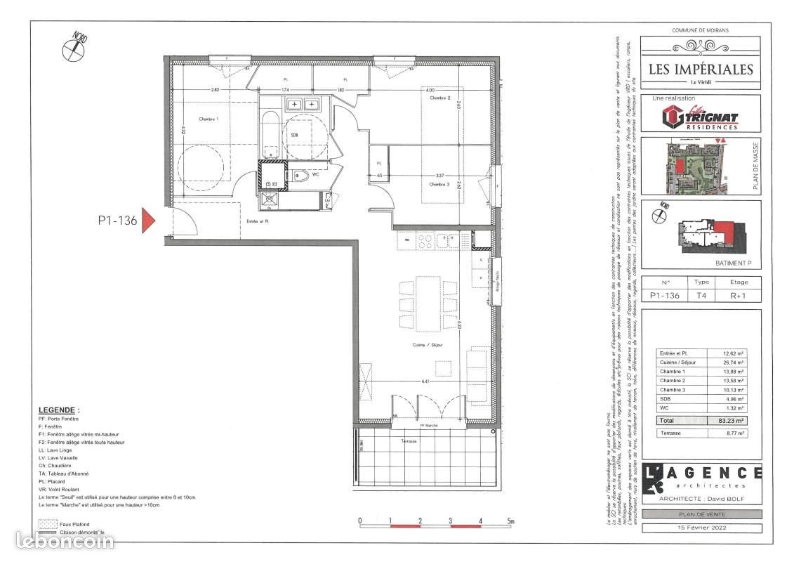 Appartement à louer, 84m², Moirans