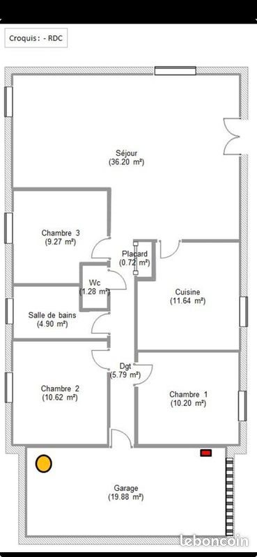 Maison à louer, 85m², Saint-Aubin