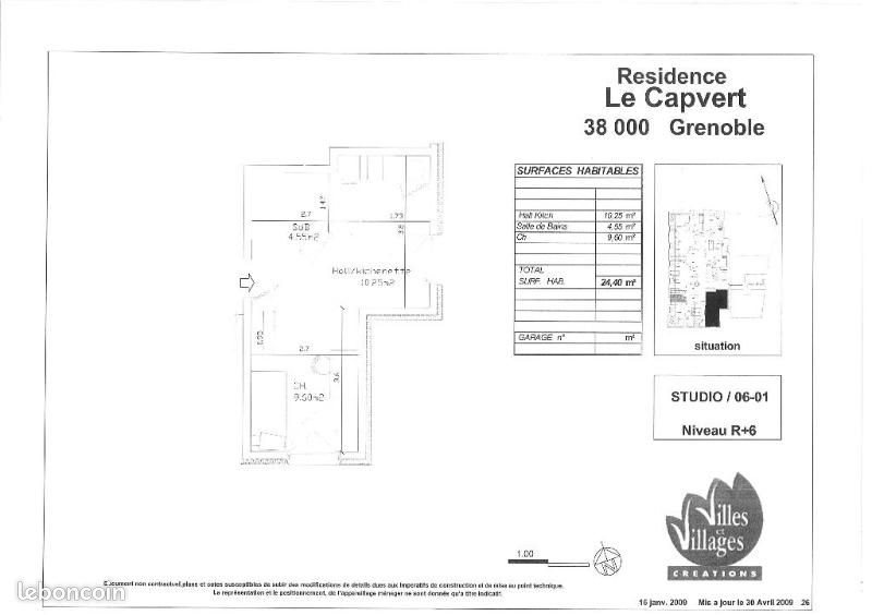 Appartement à louer, 24m², Grenoble