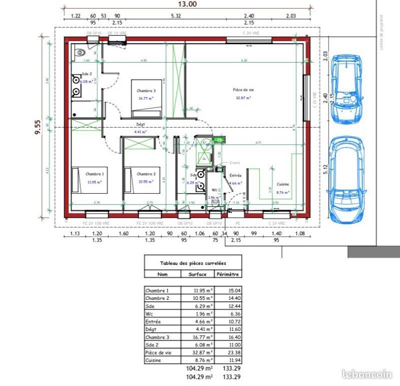 Maison à louer, 104m², Castets